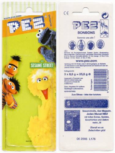 PEZ - Card MOC -Sesame Street - Big Bird - Yellow Head