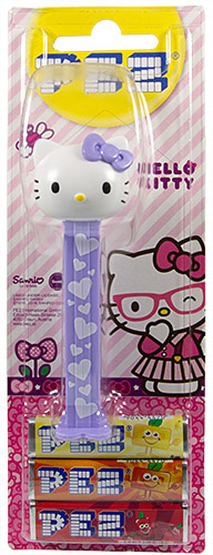 PEZ - Card MOC -Fullbody - Hello Kitty with Heart - White Kitty with salmon bow and heart