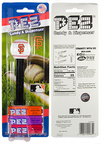 PEZ - Card MOC -Sports Promos - MLB Balls - Ball - San Francisco Giants - C