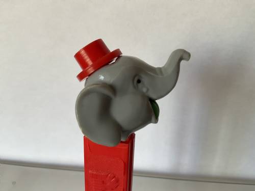 PEZ - Circus - Big Top Elephant (Flat Hat) - Gray/Blue/Red