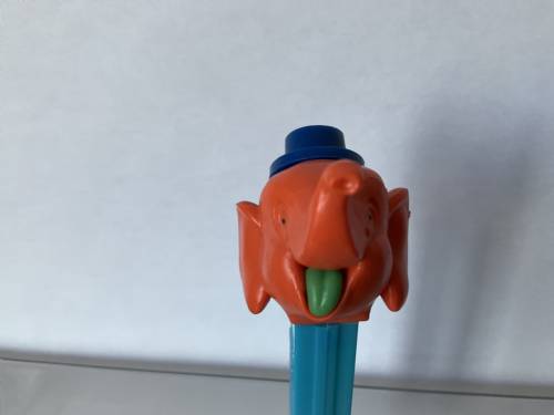 PEZ - Circus - Big Top Elephant (Flat Hat) - Orange/Blue/Green