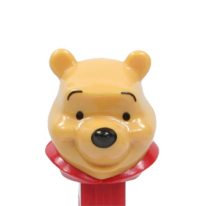 PEZ - Winnie the Pooh - Winnie the Pooh - Thin eyebrows. red collar - B