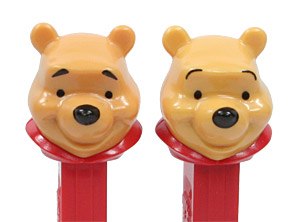 PEZ - Winnie the Pooh - Winnie the Pooh - Thin eyebrows. red collar - B