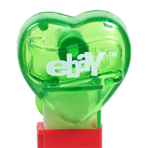 PEZ - Hearts - Ebay - ebay Heart - Green Crystal Heart