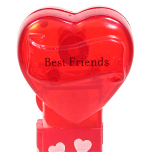 PEZ - Valentine - Best Friends - Nonitalic Black on Crystal Red