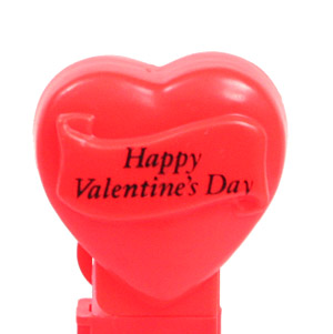 PEZ - Valentine - Happy Valentine's Day - Italic Black on Neon Red