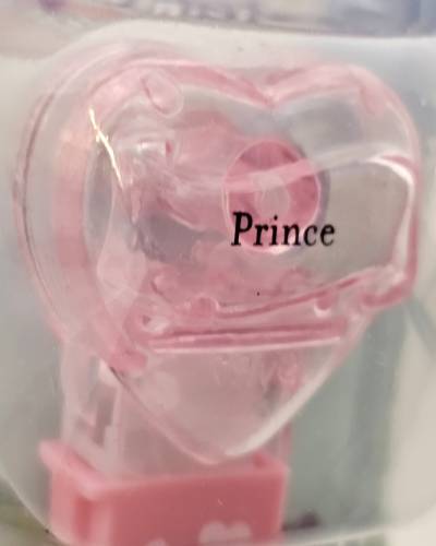 PEZ - Valentine - Prince - Nonitalic Black on Crystal Pink