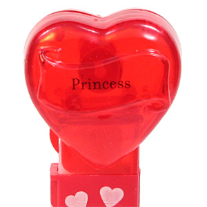 PEZ - Valentine - Princess - Nonitalic Black on Crystal Red