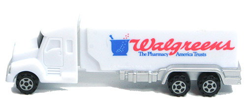 PEZ - Advertising Walgreens - Truck with V-Grill - White cab, white trailer