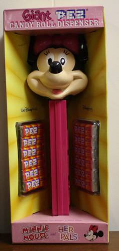 PEZ - Disney - Minnie Mouse - etched eyes, large pupils, red bow - A