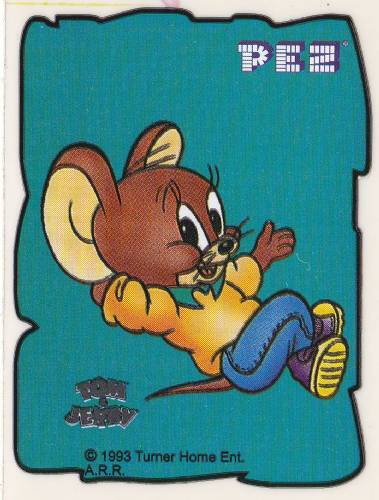 PEZ - Stickers - Tom & Jerry - White Border - Jerry Relaxing