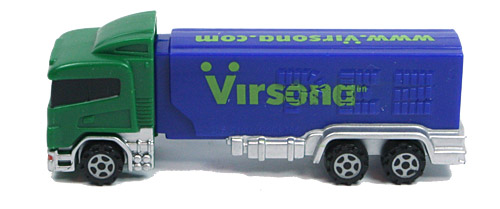PEZ - Advertising Virsona - Transporter - Green cab, blue trailer