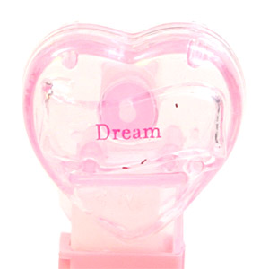 PEZ - Hearts - Valentine - Dream - Nonitalic Pink on Crystal Pink