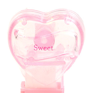 PEZ - Hearts - Valentine - Sweet - Nonitalic Pink on Crystal Pink
