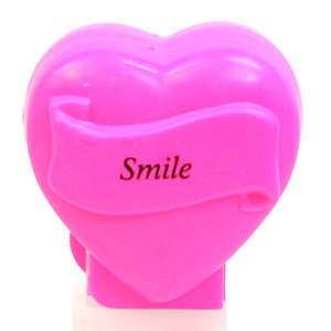 PEZ - Hearts - Valentine - Smile - Italic Black on Hot Pink