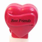 PEZ - Best Friends  Italic Black on Maroon on Maroon hearts on white