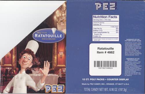 PEZ - Counter Box - 12 Count Poly Bag US - Ratatouille
