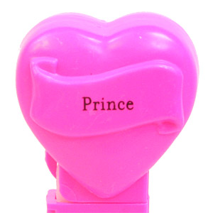 PEZ - Hearts - Valentine - Prince - Nonitalic Black on Hot Pink