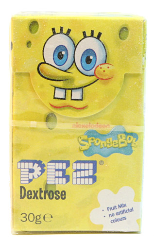 PEZ - Dextrose Packs - Spongebob - Spongebob face, large PEZ logo