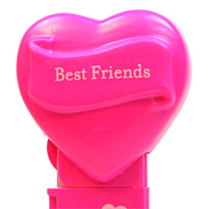 PEZ - Valentine - Best Friends - Nonitalic White on Hot Pink