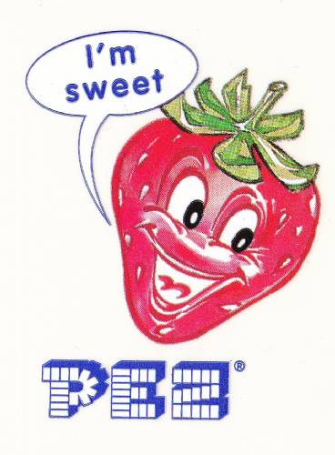 PEZ - Stickers - Fruits - Strawberry - Transparent Background