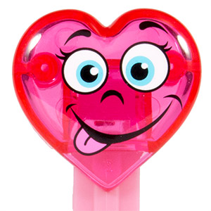 PEZ - Valentines - Silly Crystal Heart - Pink Crystal Head