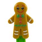 PEZ - Gingerbread Man  smiling, with play code on play code