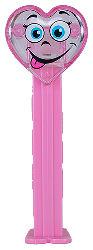 PEZ - Valentines - Silly Crystal Heart - Light Pink Crystal Head