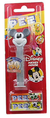 PEZ - Card MOC -80th Anniversary - Mickey Mouse - Grey and White Head - H