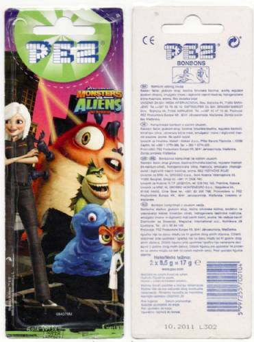 PEZ - Card MOC -Dreamworks Movies - Monsters vs Aliens - B.O.B.