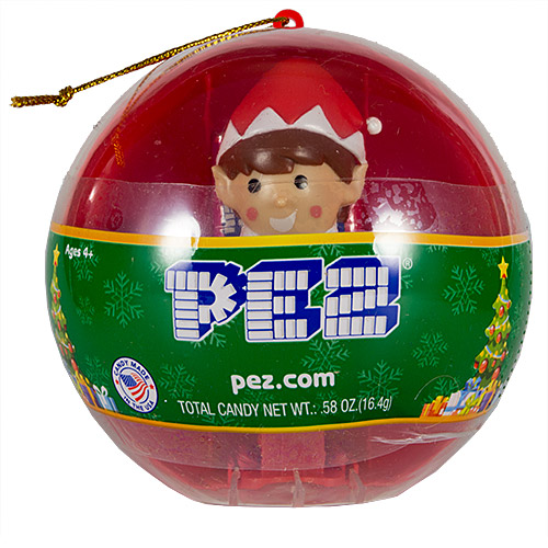PEZ - Card MOC -Mini PEZ - Elf - Ornaments ball red/white cap - B