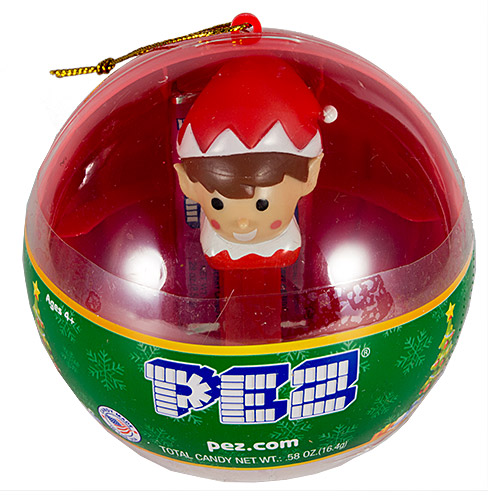 PEZ - Card MOC -Mini PEZ - Elf - Ornaments ball red/white cap - B