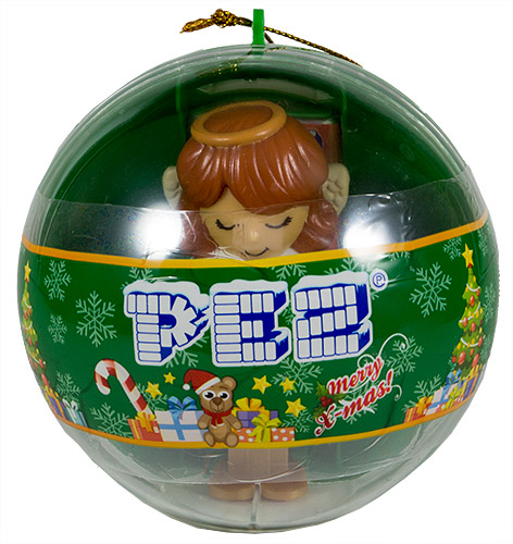 PEZ - Card MOC -Mini PEZ - Angel - Brown hair, Ornaments ball - C