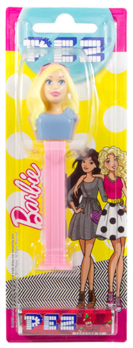 PEZ - Card MOC -Barbie - Serie 2 - Barbie with glasses - turquise with bow - B