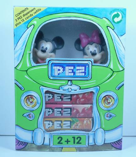 PEZ - Car Box - Minnie & Mickey Mouse - Green Car - B