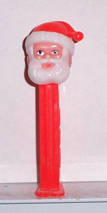PEZ - Christmas - Santa Claus - Pink Head, Neon Red Hat - D