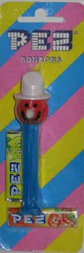 PEZ - Christmas - Misfits - Snowman - Red Head, Blue Stem - C