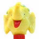 PEZ - Big Top Elephant (with Hair)  Yellow/Aqua/Red