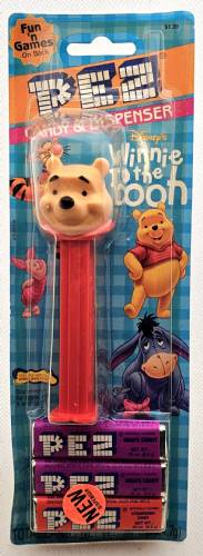 PEZ - Winnie the Pooh - Winnie the Pooh - Thick eyebrows, red collar - B