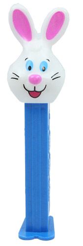PEZ - Easter - Bunny - White head, two whiskers, purple ears - E