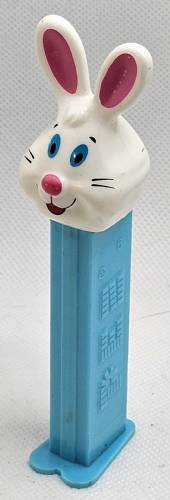 PEZ - Easter - Bunny - White head, two whiskers, purple ears - E