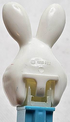 PEZ - Easter - Bunny - White head, two whiskers, purple ears - E
