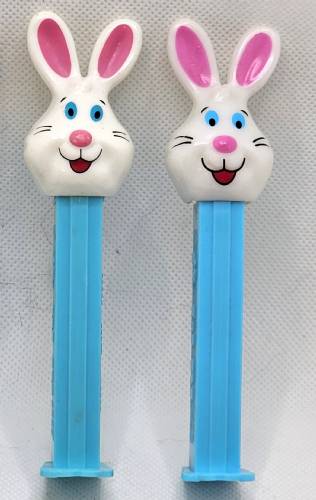 PEZ - Easter - Bunny - White head, two whiskers, purple ears - E
