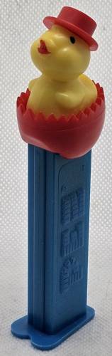 PEZ - Easter - Chick with Hat - Red Eggshell - D
