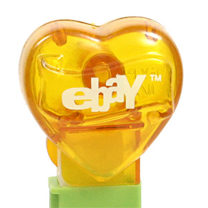 PEZ - Hearts - Ebay - ebay Heart - Yellow Crystal Heart