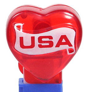 PEZ - Hearts - Crystal Collection - USA Heart - Red Crystal Heart