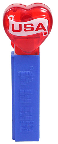 PEZ - Hearts - Crystal Collection - USA Heart - Red Crystal Heart
