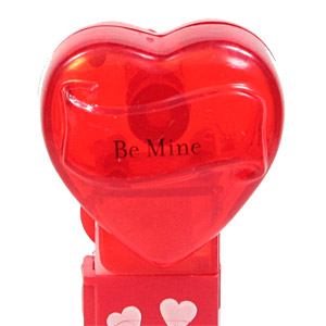 PEZ - Valentine - Be Mine - Nonitalic Black on Crystal Red
