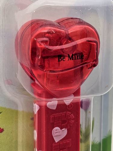 PEZ - Valentine - Be Mine - Nonitalic Black on Crystal Red