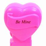 PEZ - Be Mine  Italic Black on Hot Pink on White hearts on hot pink